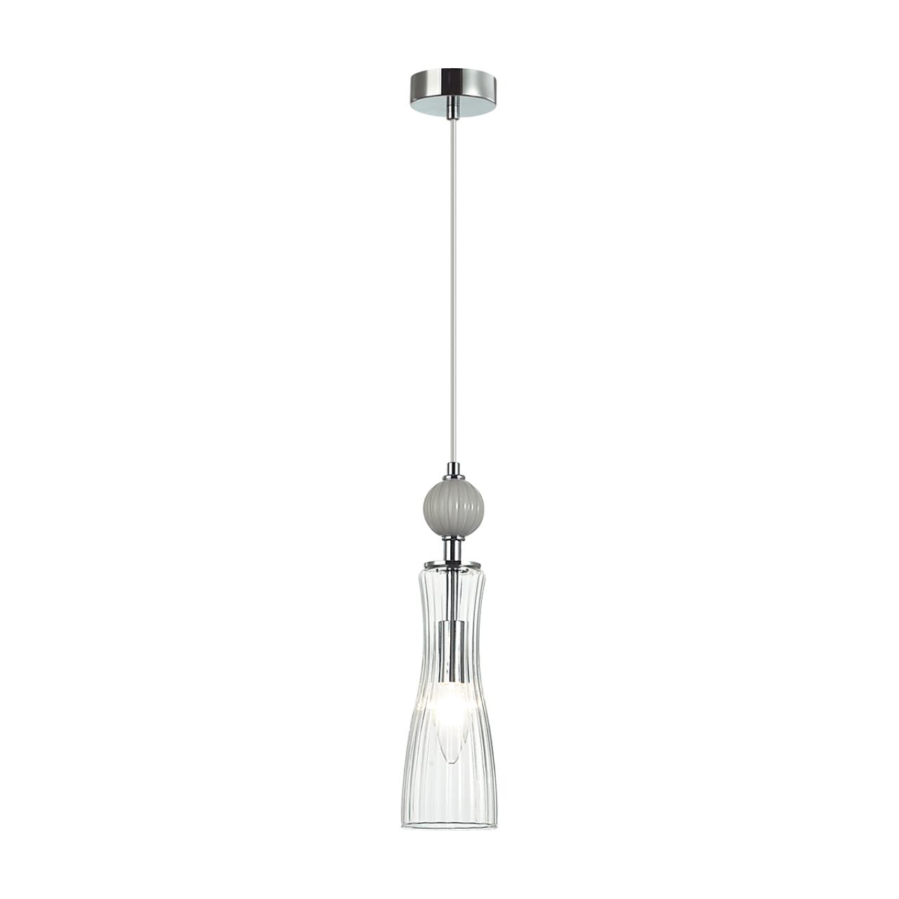 8269/1A NEOCLASSI LN26 160 хром/серый/прозрачный, металл/керамика/стекло Подвес Е14 1*40W 220V EMILY — изображение 3