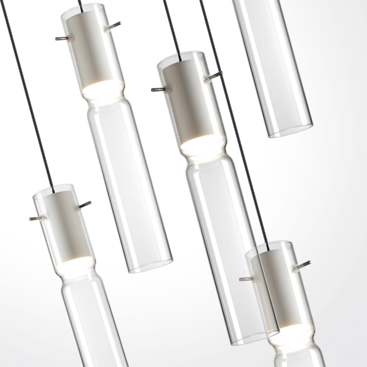 5058/25LB PENDANT ODL24 385 белый/прозрачный/металл/стекло Люстра каскадная LED 5*5W 3000K SCROW — изображение 5