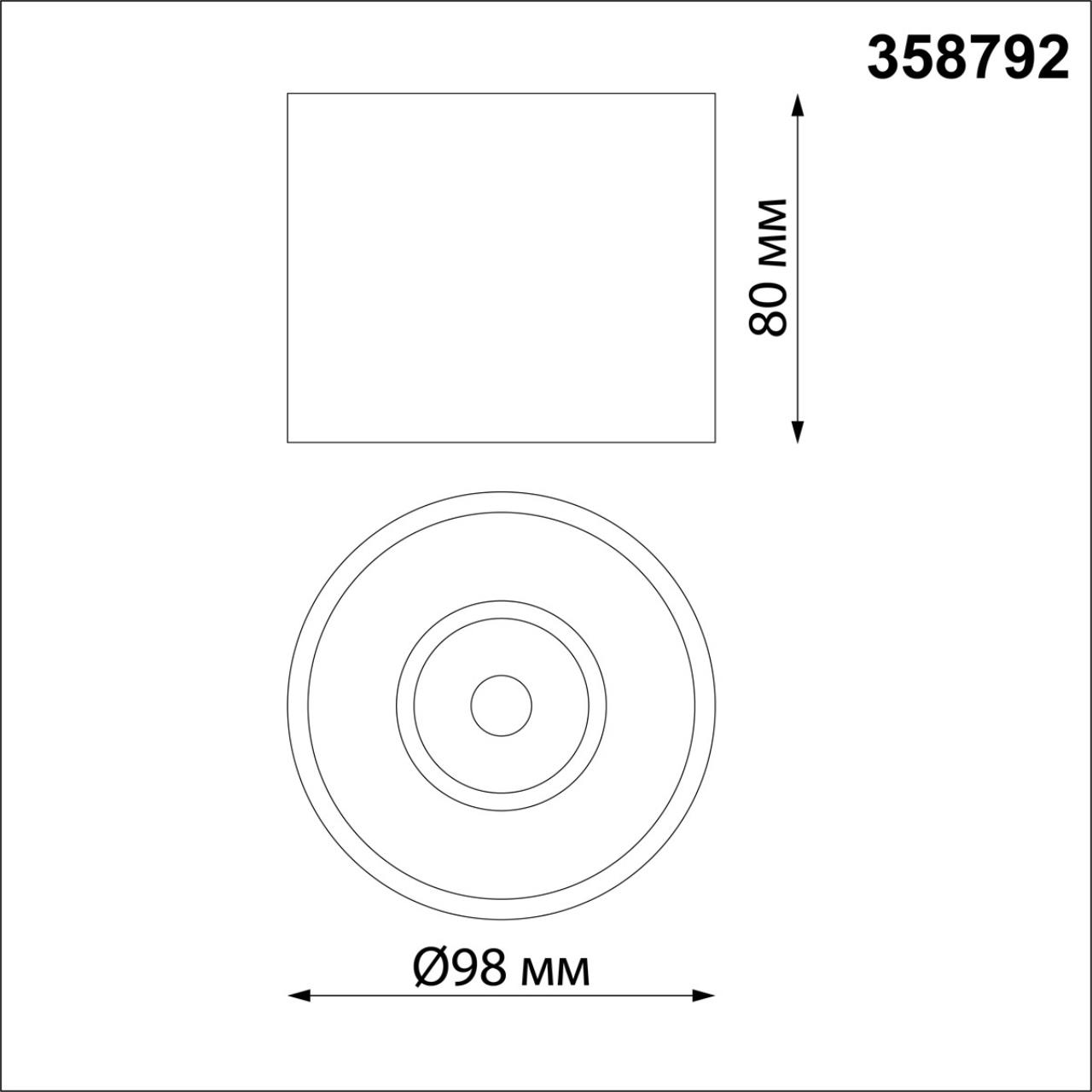 358792 OVER NT21 356 черный Светильник накладной светодиодный IP20 LED 15W 4000K 1600Лм 110-265V BIND — изображение 3