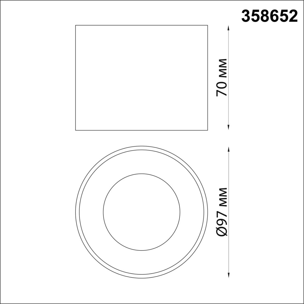 358652 OVER NT21 444 черный Светильник накладной светодиодный IP20 LED 4000К 12W 220V PATERA — изображение 3