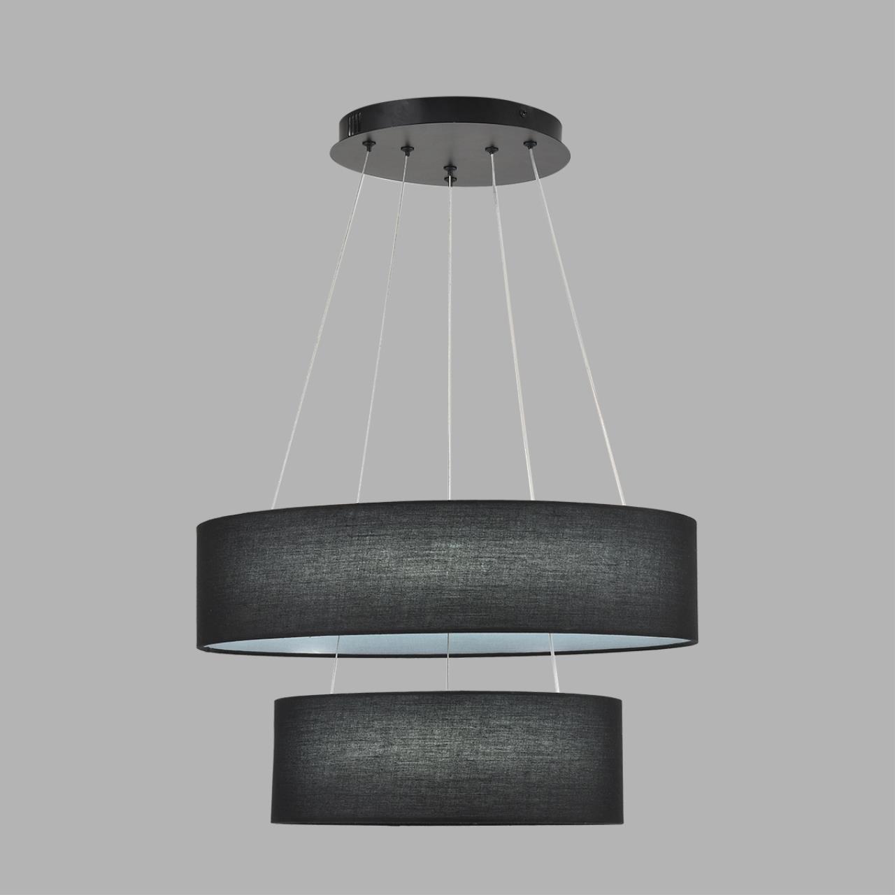 8373/55L LEDIO LN26 257 черный, металл/текстиль/силикон Люстра подвесная LED 55W 3000/4000/6000K 220V SAVA — изображение 2