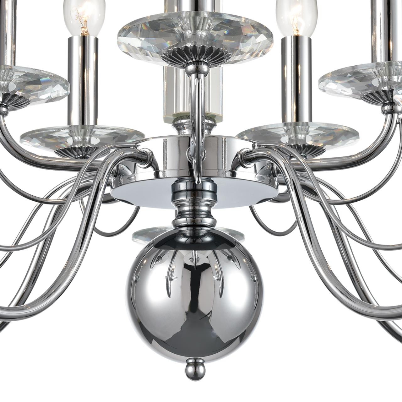 8034/10 CLASSI LN26 082 хром, металл/стекло Люстра подвесная Е14 10*40W 220V INCANTO — изображение 2