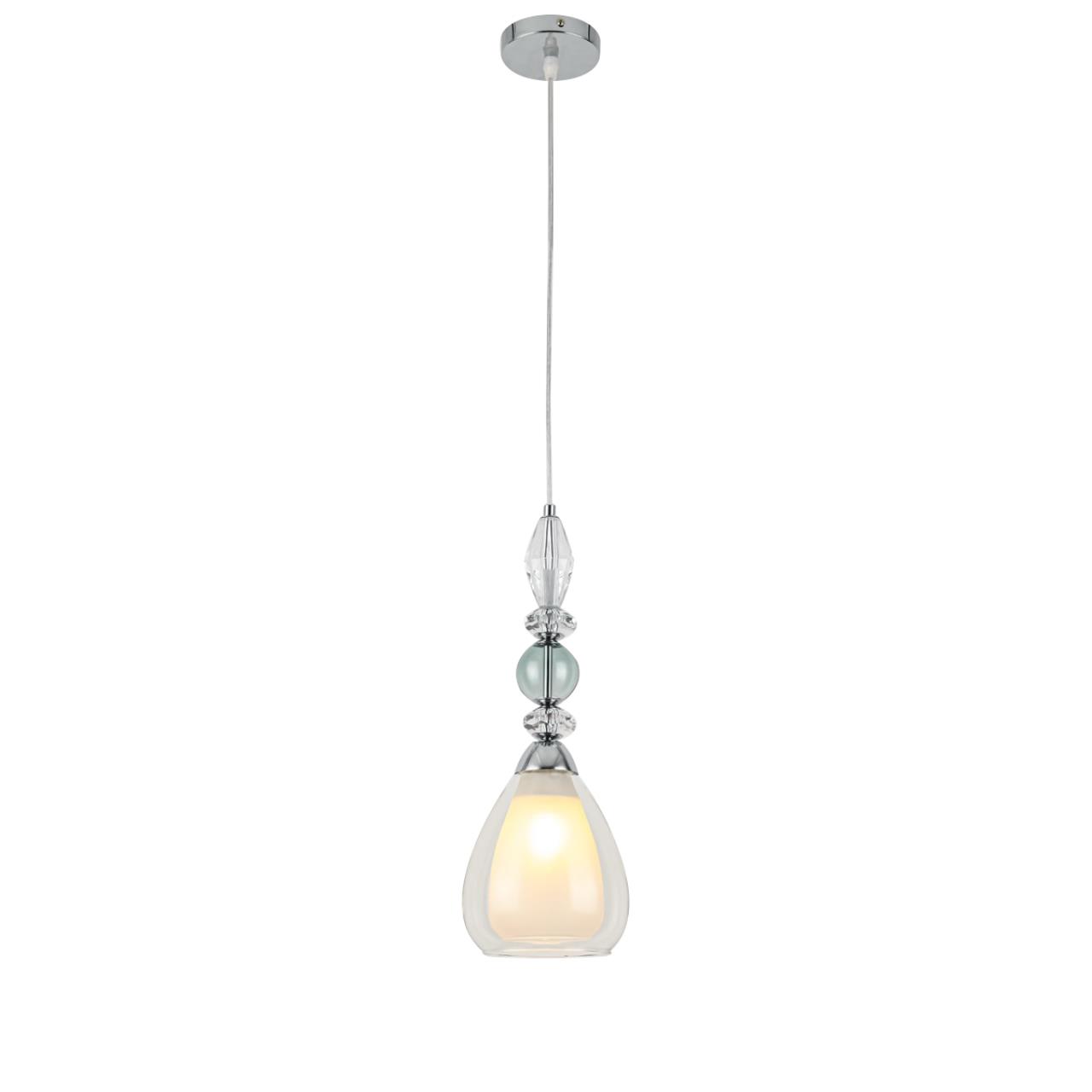 8293/1A MODERNI LN26 367 хром/белый/прозрачный, металл/стекло/хрусталь Подвес E27 1*60W 220V GANNA — изображение 3
