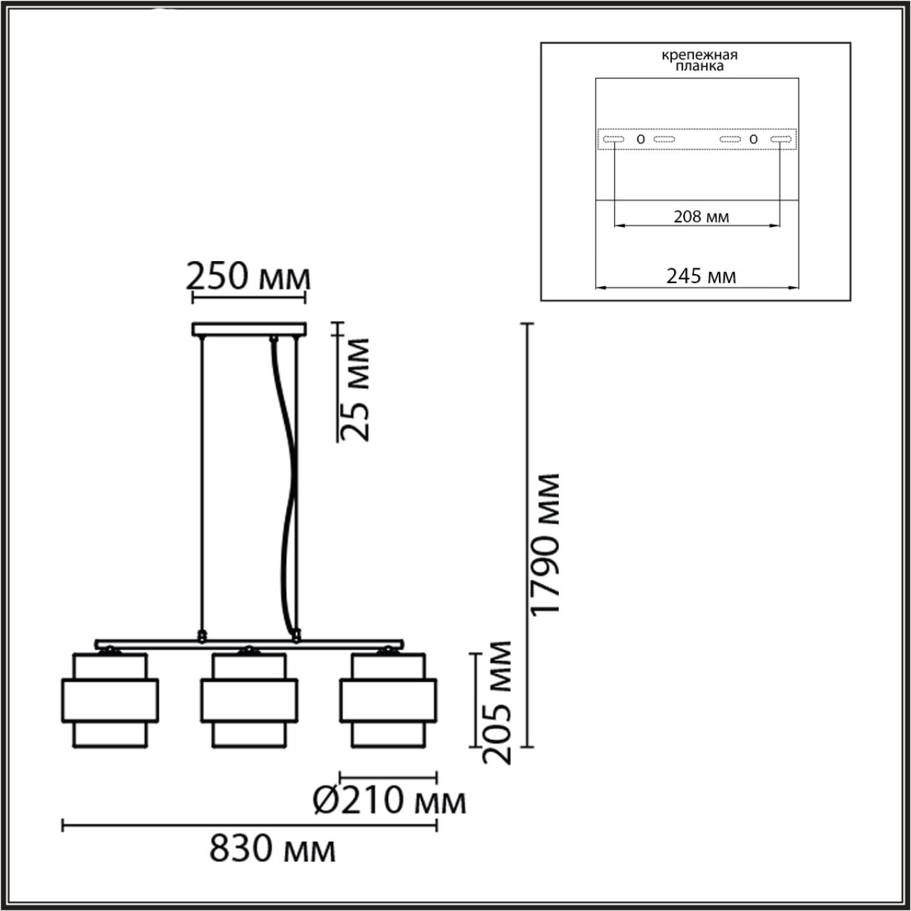 8003/3A MODERNI LN26 312 черный/черный, золотой металл/металл, текстиль Подвес Е27 3*60W 220V ANIMAISA — изображение 2