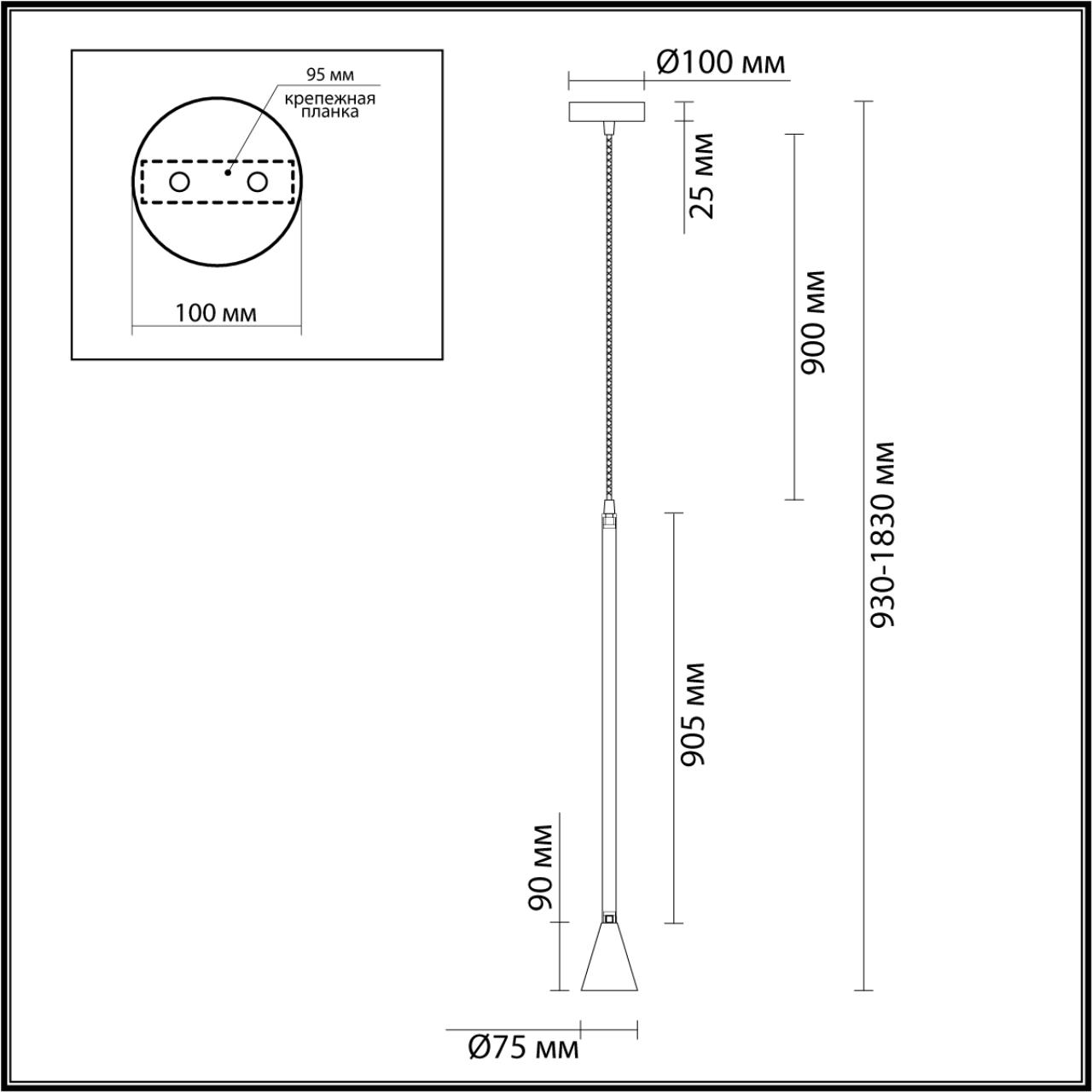 3884/1G HIGHTECH ODL20 349 золотистый/металл Подвесной светильник LED GU10 7W 220V PIPA — изображение 2