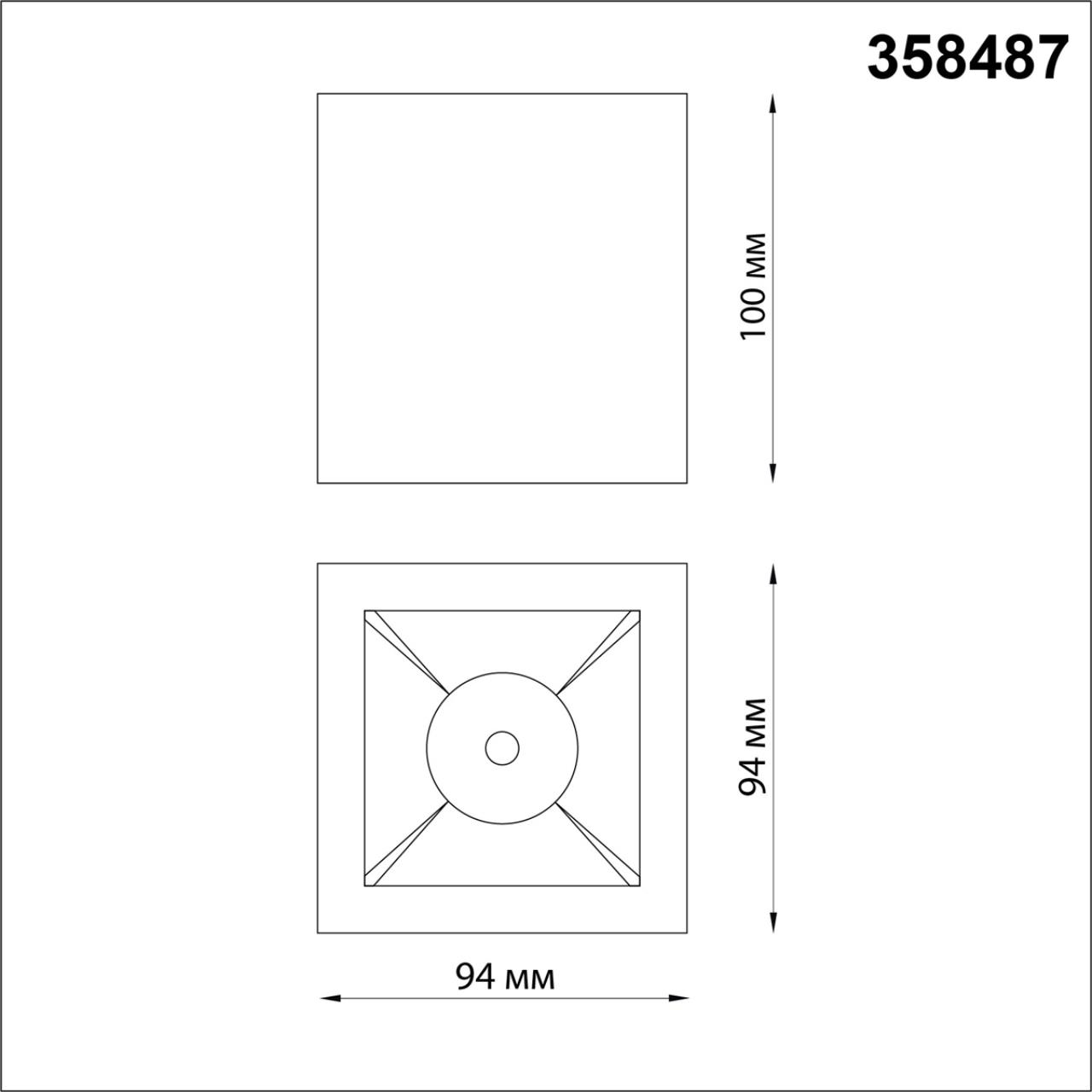 358487 OVER NT20 442 черный/золото Светильник накладной IP20 LED 4000K 10W 220V RECTE — изображение 3