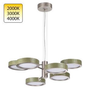 5451/99LA L-VISION  ODL_EX26 зеленый/никель/металл/керамика/акрил Люстра LED 99W  2000К/3000K/4000K. Rivera