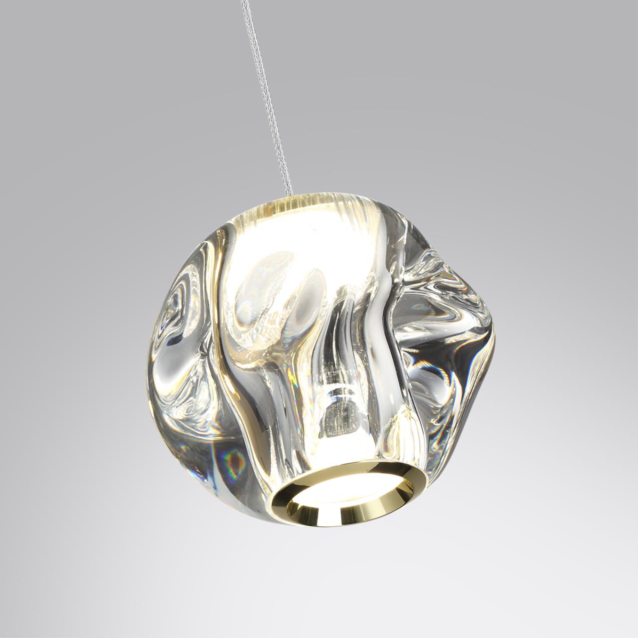 5085/5L L-VISION ODL25 563 золото/прозрачный/металл/акрил Подвес LED 5W 4000K 240Лм JEMSTONE — изображение 6