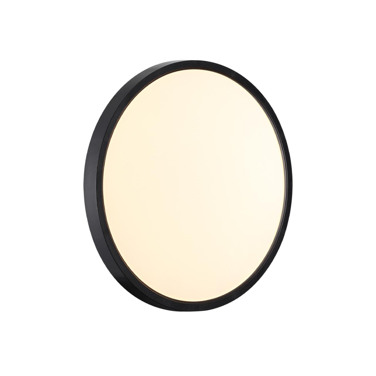 7660/24L MITRA LED SN 554 Светильник пластик/белый/черный LED 24Вт 3000/4000K D300 IP40 ALFA BLACK — изображение 2