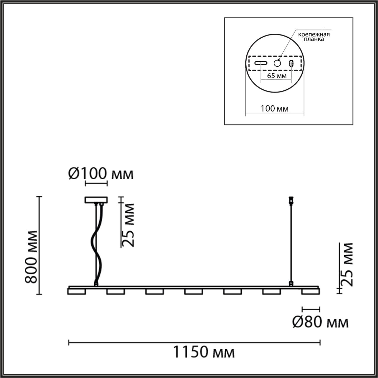 8117/7 COMFI LN26 236 черный, металл Подвесной светильник LED GX53 7*7W 220V TORINA — изображение 4