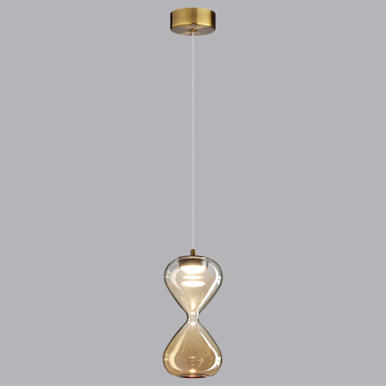 5093/4L PENDANT ODL25 357 античн.бронза/прозрачн./янтарный градиент/металл/стекло Подвес LED 4W 4000K 388Лм GLESSI — изображение 5