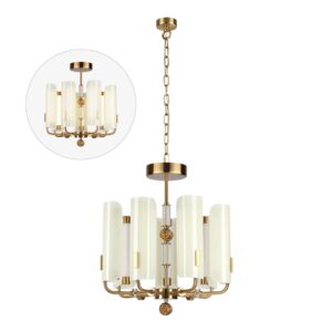 5467/35L MODERN ODL_EX26 049 белый/коричневый/античная бронза/металл/стекло/декор металл Люстра LED 35W (5W*7) 2700K LION