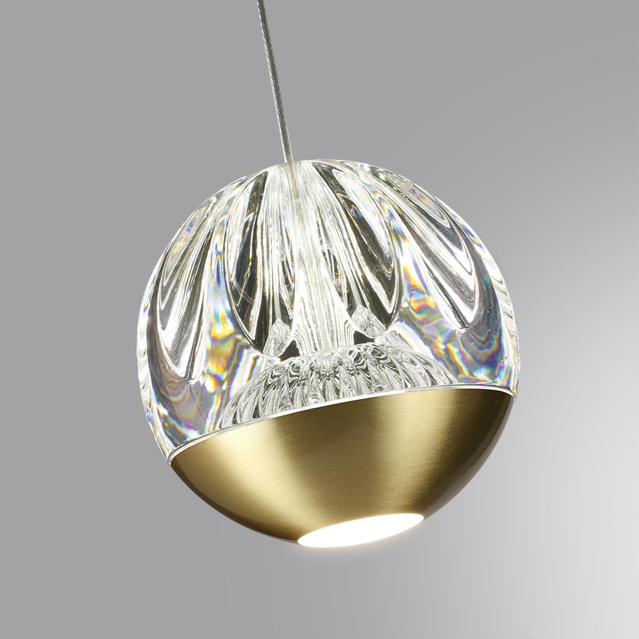5101/5L L-VISION ODL25 559 латунь/прозрачный/акрил Подвес 2 в 1 LED 5W 4000K 300Лм SONO — изображение 4