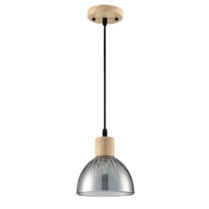 8053/1A SUSPENTIONI LN26 394 дерево/смоки металл/стекло Подвесной светильник E27 1*60W 220V NATANA