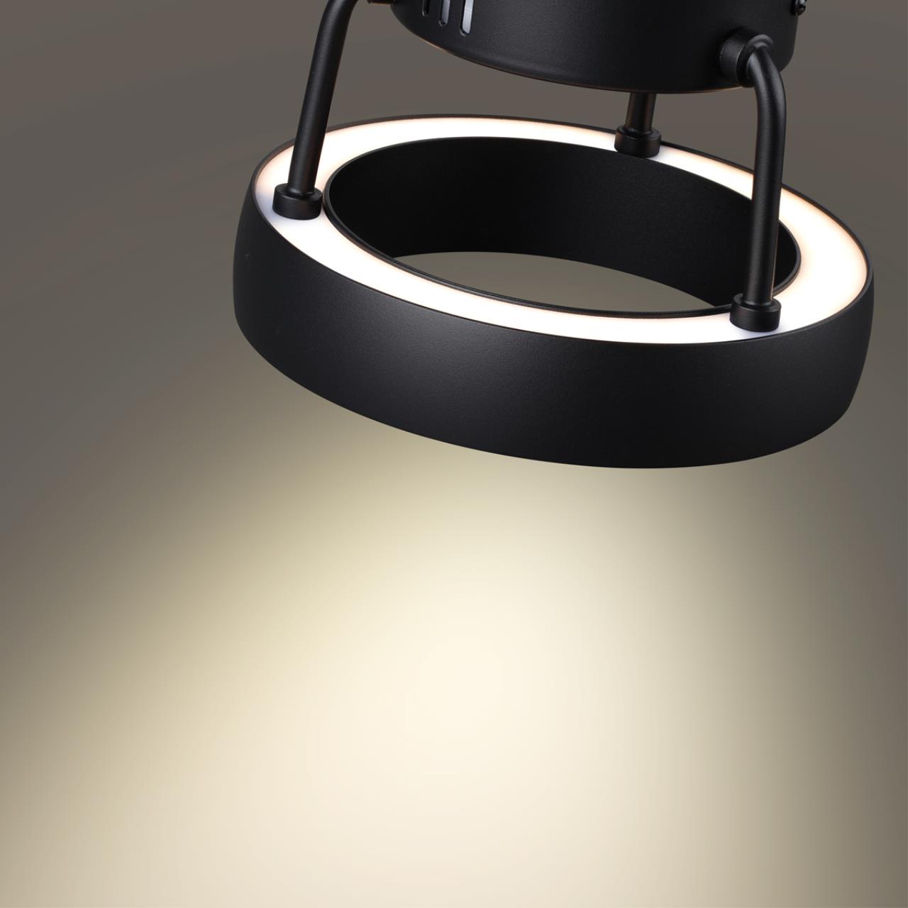 359398 OVER NT24 278 черный Светильник накладной светодиодный IP20 LED 12W вниз/5W вверх 220V 1360Лм 3000K TURN — изображение 4