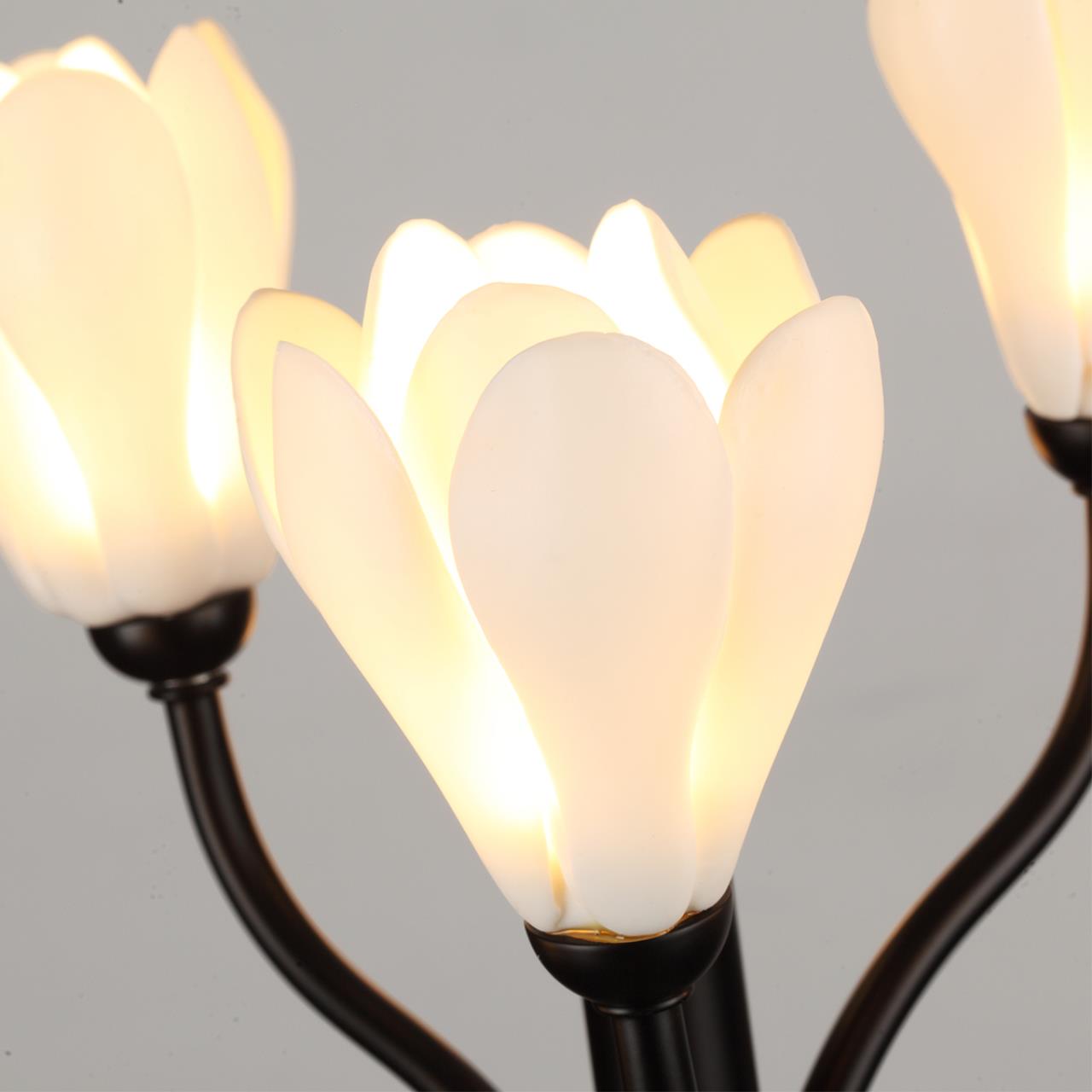 5090/6T MODERN ODL25 553 черный матовый/белый/фарфор Настольная лампа G4 LED 6*5W GARDI — изображение 4