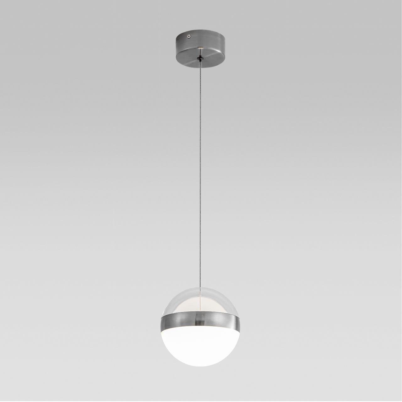 5037/12L L-VISION ODL24 355 никель/прозрачн/молочный/металл/акрил Подвес LED 12W 4000K 600лм RONI — изображение 4