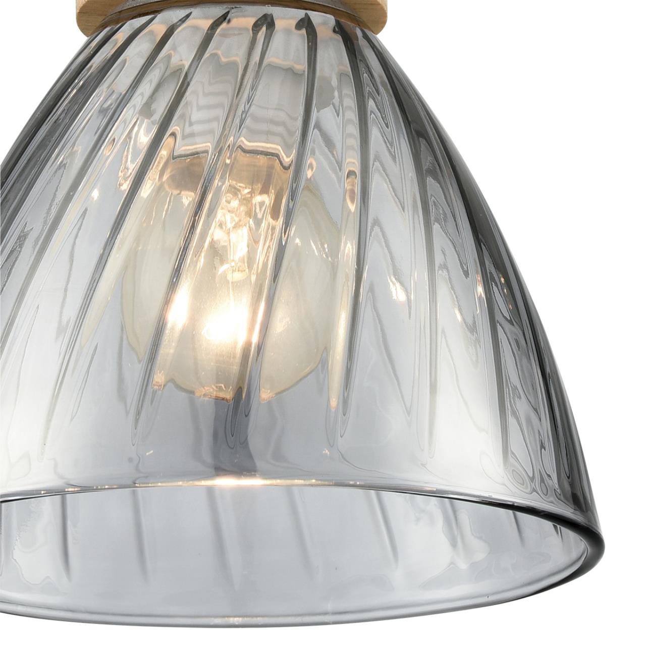 8050/1A SUSPENTIONI LN26 393 дерево/смоки металл/стекло Подвесной светильник E27 1*60W 220V MIRABELA — изображение 7