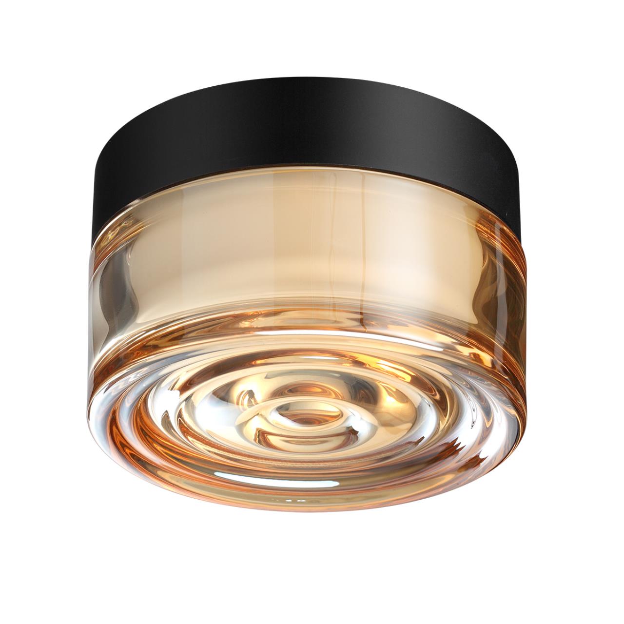 7158/6CL HIGHTECH ODL26 493 Настенно-потолочный светильник черный/янтарный/стекло/поликарбонат IP65 LED 6W 410Лм 2200/2700/3000K 120° 220-240V RONDA