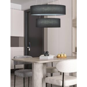 8373/55L LEDIO LN26 257 черный, металл/текстиль/силикон Люстра подвесная LED 55W 3000/4000/6000K 220V SAVA