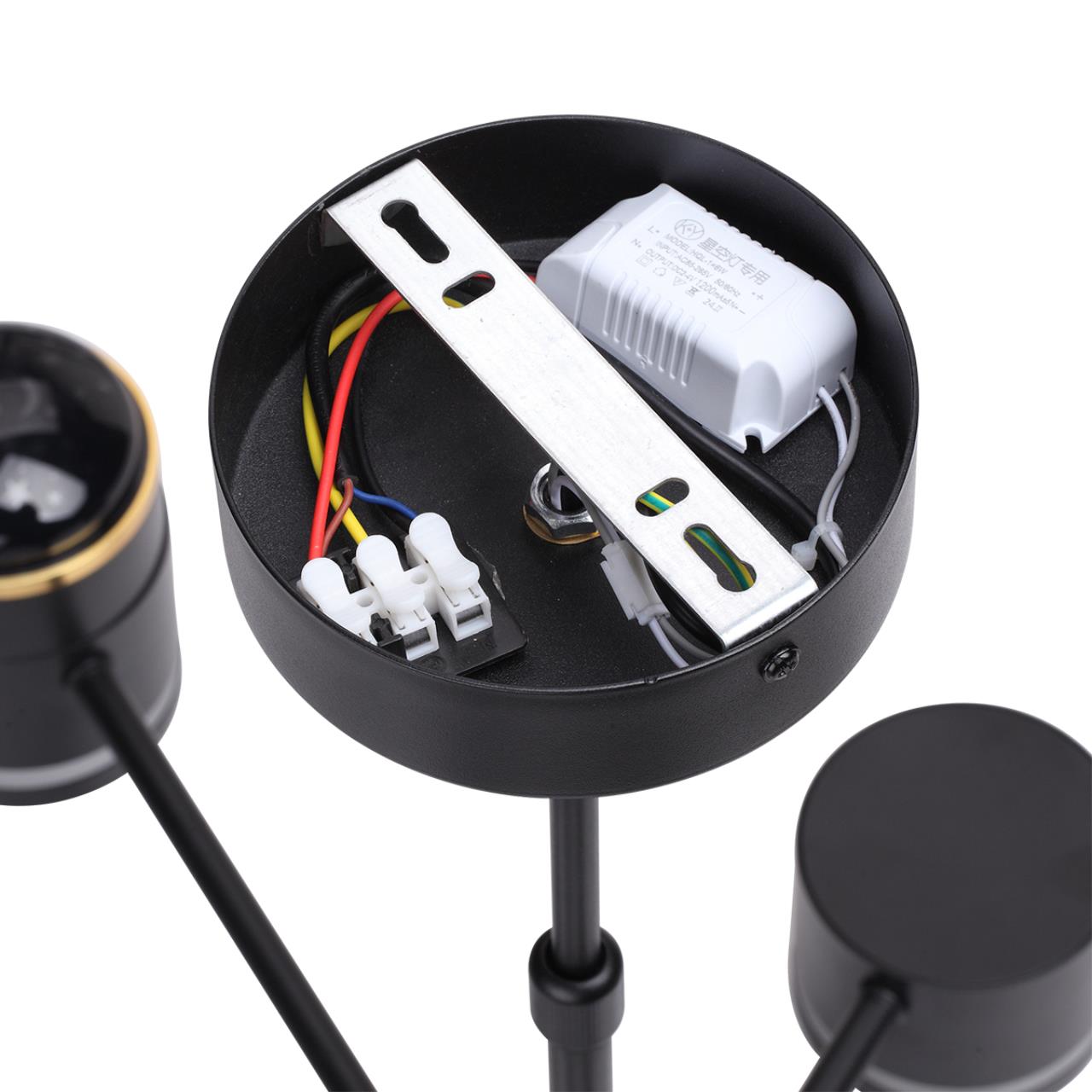 8234/6C COMFI LN25 000 черный, металл/акрил Люстра потолочная GX53 LED 6*10W + LED-проектор 3*5W 2700К 220V VIRSAVA — изображение 9
