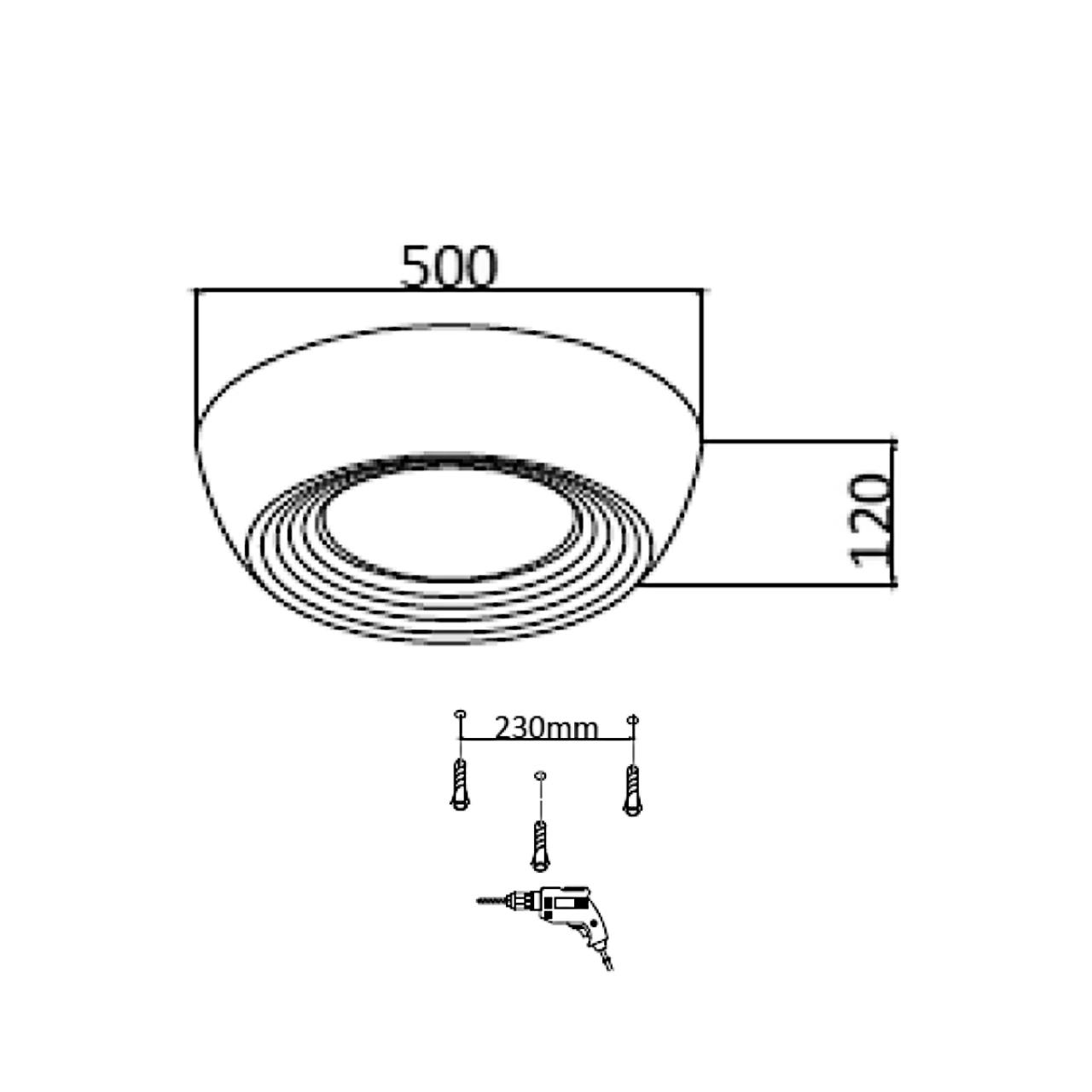 7716/54L AVRA LED SN 590 Светильник металл/акрил/белый/черный LED 54Вт 3000-6500К D500 IP20 пульт ДУ CRONUS — изображение 3