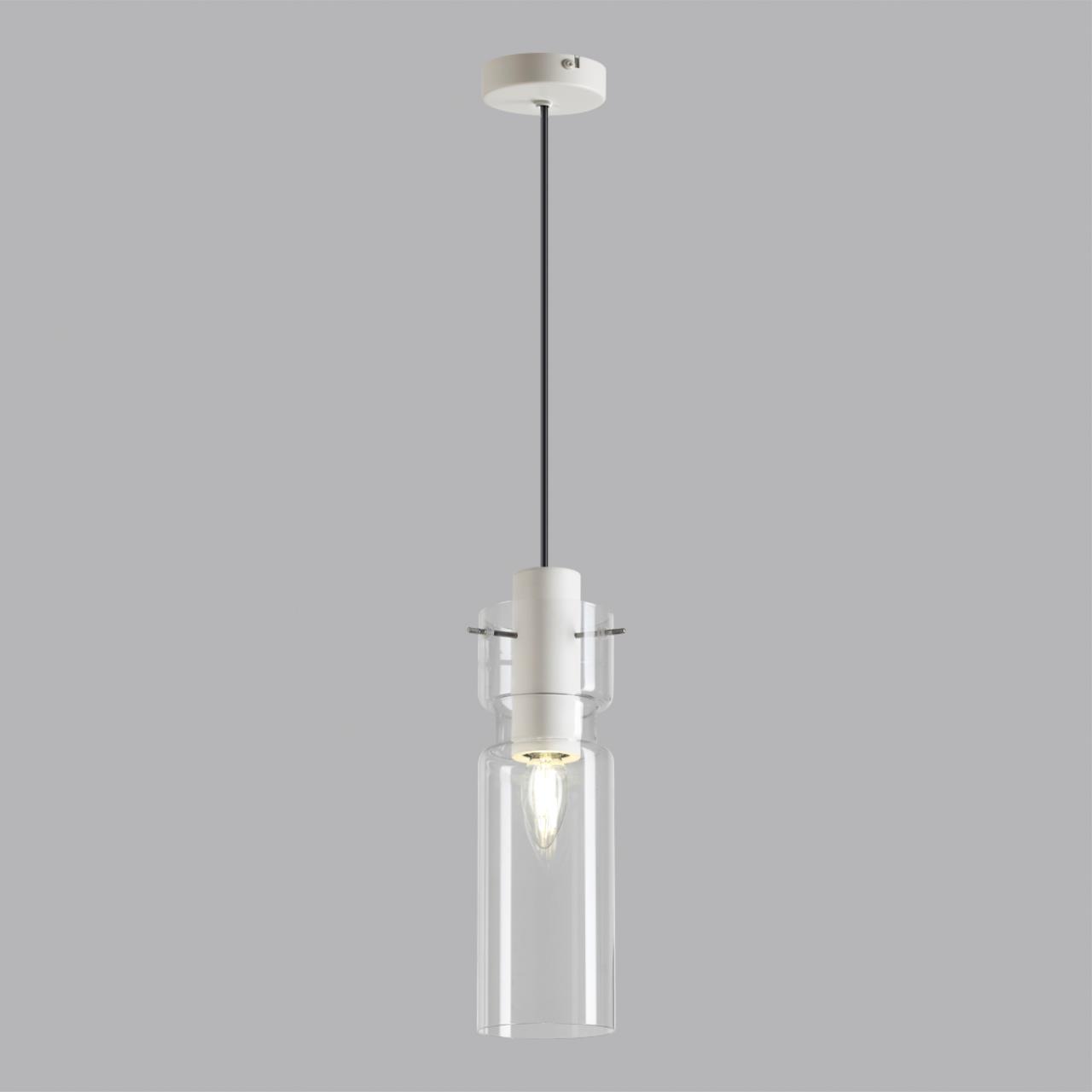 5057/1B PENDANT ODL24 385 белый/прозрачный/металл/стекло Подвес E27 1*40W SCROW — изображение 4