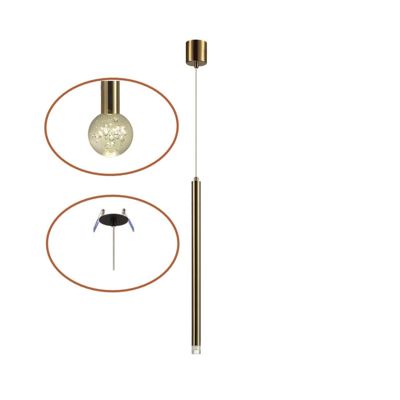 4374/3LA HIGHTECH ODL26 279 Подвесной светильник золото/хрустальн. стекло/металл IP20 LED 3W 400Лм 3000K 220-240V FIANO