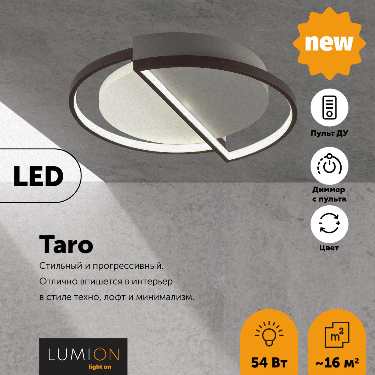 5240/64CL LEDIO LN26 289 белый, черный, серый Люстра потолочная диммир. с ДУ LED 64W 220V TARO — изображение 4