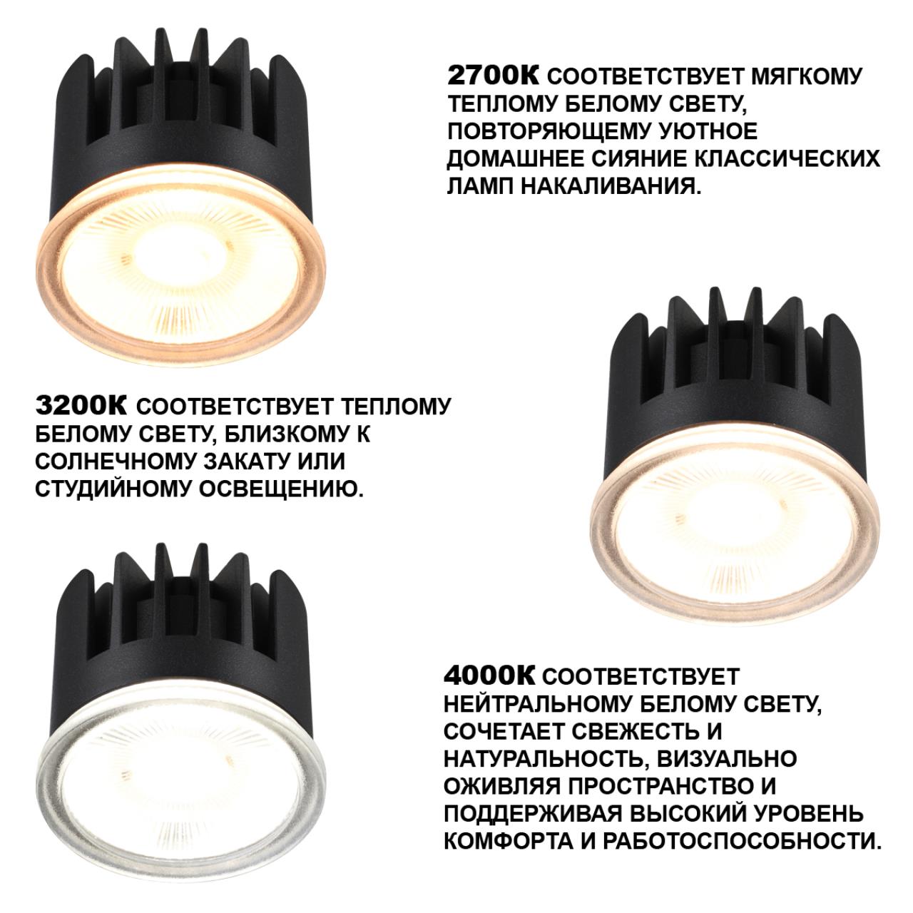 359813 DIOD NT25 486 черный Модуль светодиодный с переключ. цв. температуры и мощности IP20 LED 6/8/10W 180-265V 2700К3200К4000К MOD — изображение 4