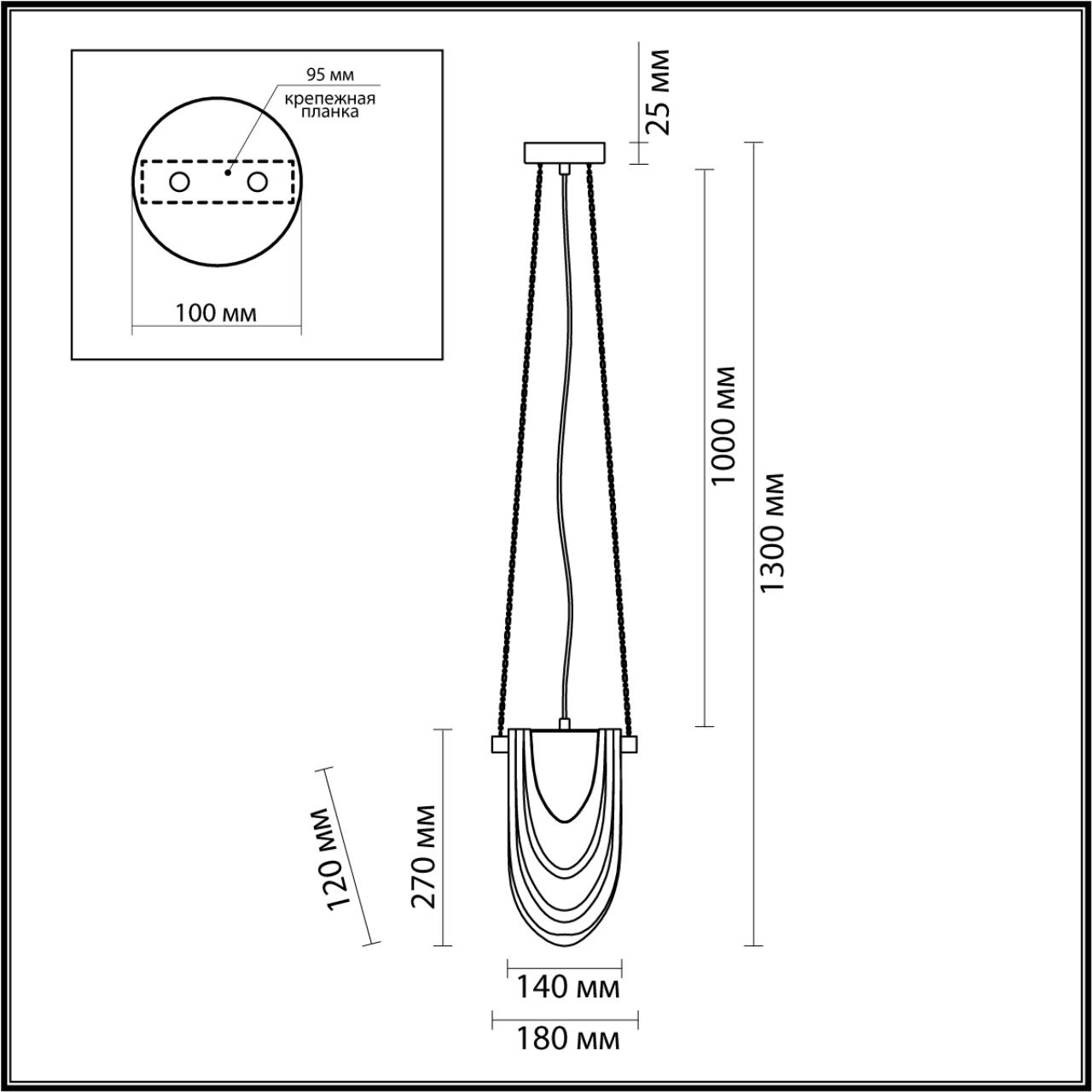 6515/1 NEOCLASSI LN23 000 латунь Подвес E14 1*40W 220V OCHRE