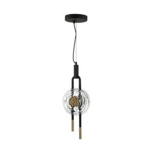 5407/12L MODERN ODL_EX24 101 черный/золотой/металл/стекло Подвес LED 12W 3000K 1005Лм MAGNET
