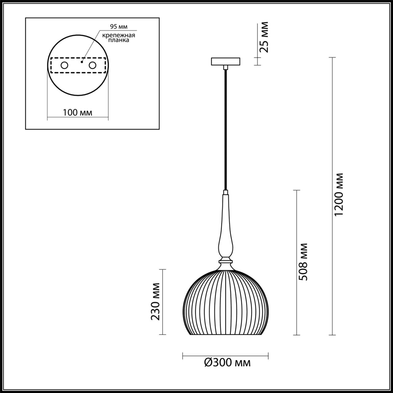 4766/1 PENDANT ODL21 413 белый/бронзовый Подвес E27 60W RUNGA — изображение 3