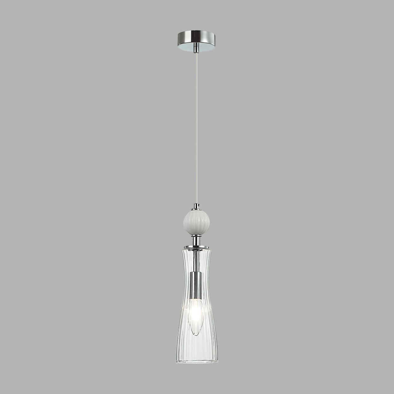 8268/1A NEOCLASSI LN26 160 хром/белый/прозрачный, металл/керамика/стекло Подвес Е14 1*40W 220V EMILY — изображение 2