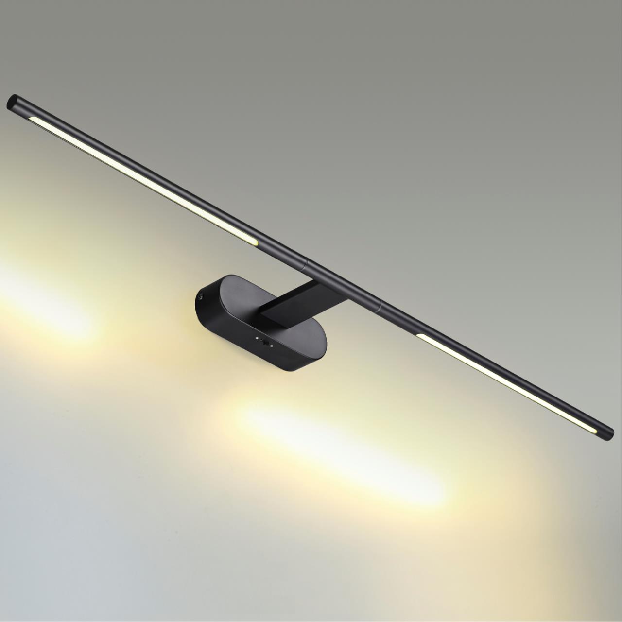 6634/9WL HIGHTECH ODL24 483 металл/черный/акрил Настенный светильник IP20 LED 8W 3000K/3800K/5100K (перекл ч/з тумблер) 220V ALEDO — изображение 4