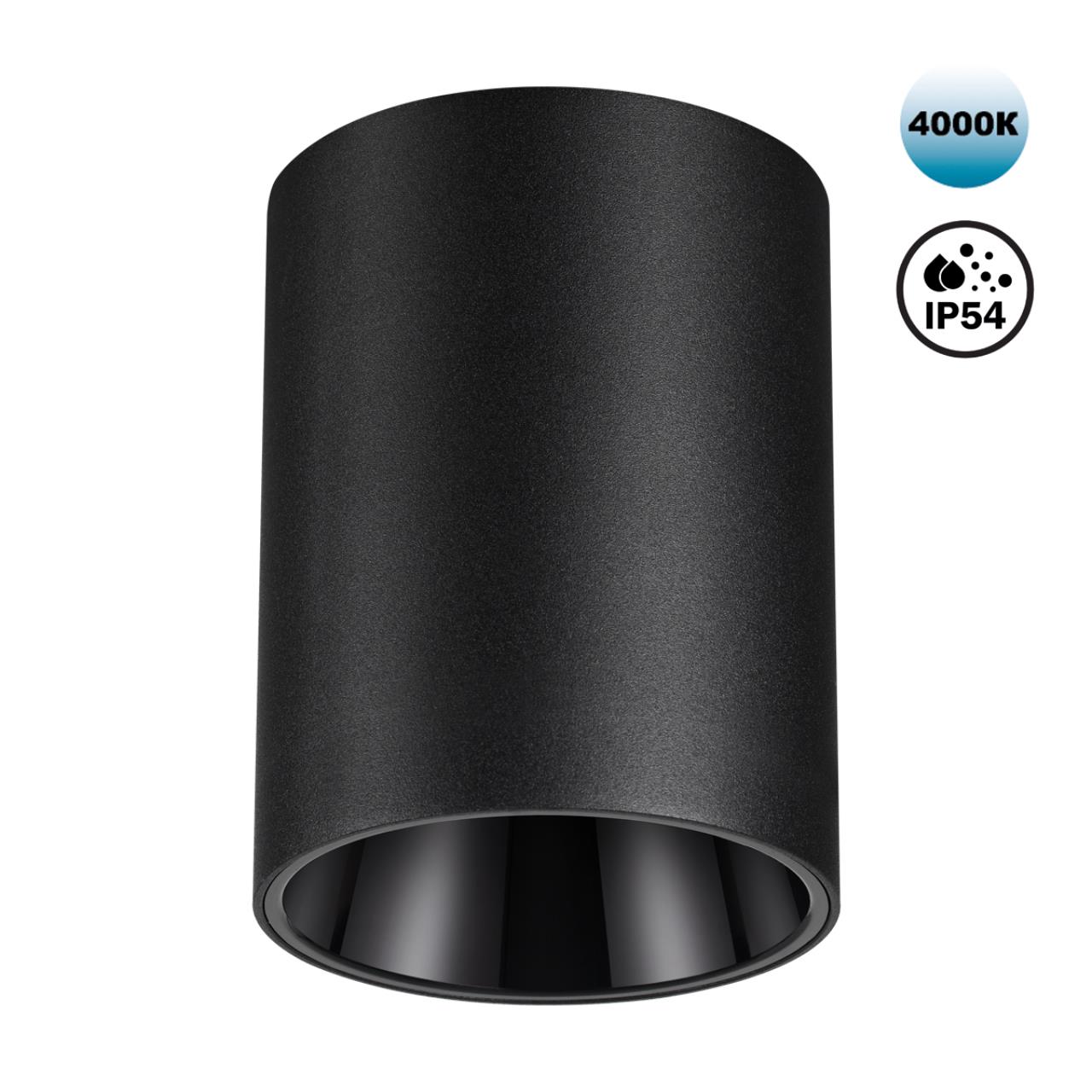 359423 OVER NT24 430 черный Светильник накладной влагозащищённый IP54 LED 15W 170-265V 4000К 1350Лм RECTE