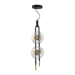 5407/23L MODERN ODL_EX24 101 черный/золотой/металл/стекло Подвес LED 23W 3000K 1940Лм MAGNET