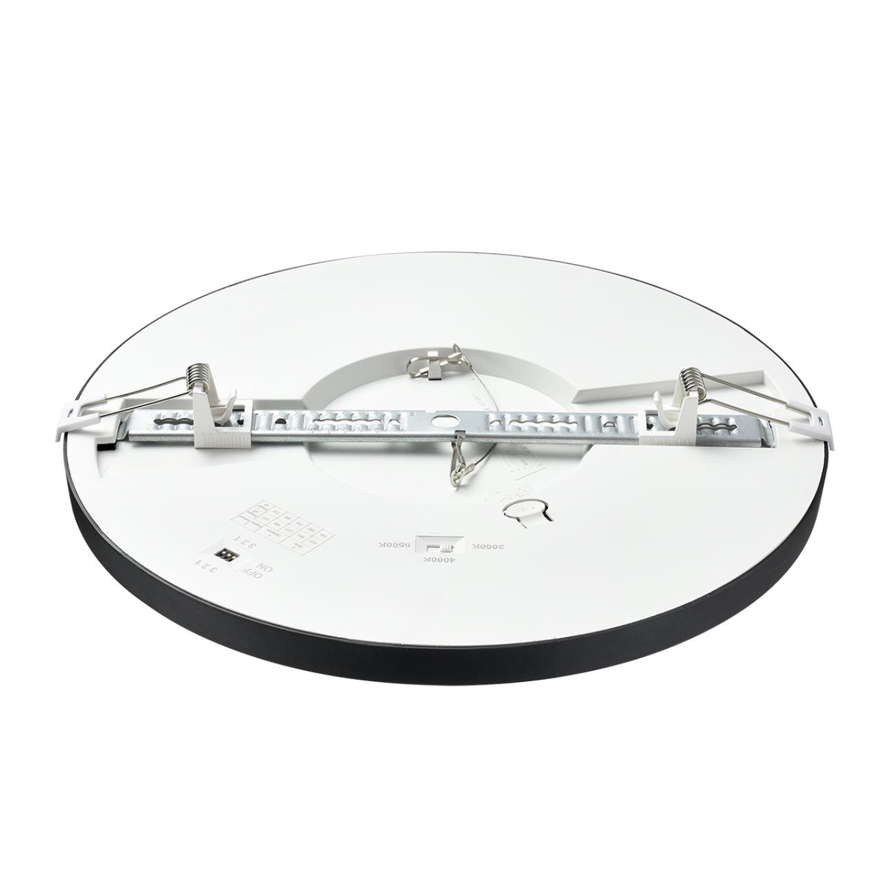 7788/24L MITRA LED SN 537 Светильник пластик/белый/черный LED 24Вт 3000/4000/6500К D300 IP44 CCT/датчик движения NEBULA BLACK — изображение 3