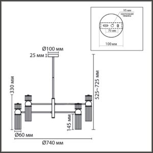 8276/8 MODERNI LN26 162 латунь/прозрачный, металл/стекло Люстра Е14 8*40W 220V DENVER