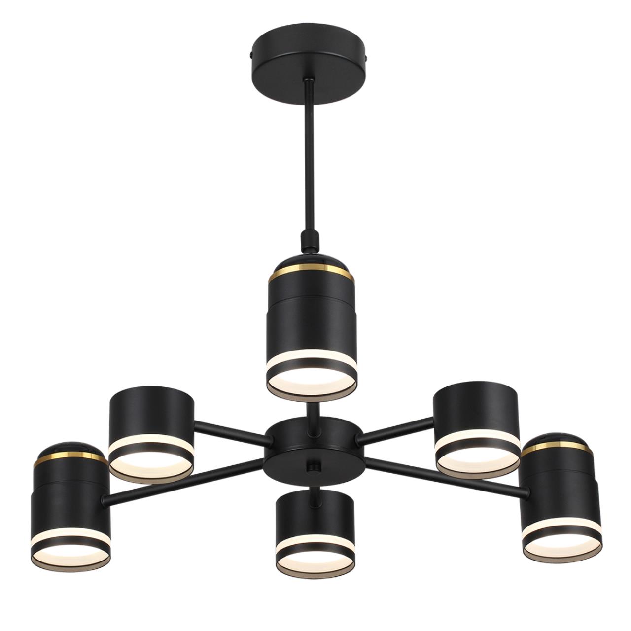 8234/6C COMFI LN25 000 черный, металл/акрил Люстра потолочная GX53 LED 6*10W + LED-проектор 3*5W 2700К 220V VIRSAVA — изображение 8