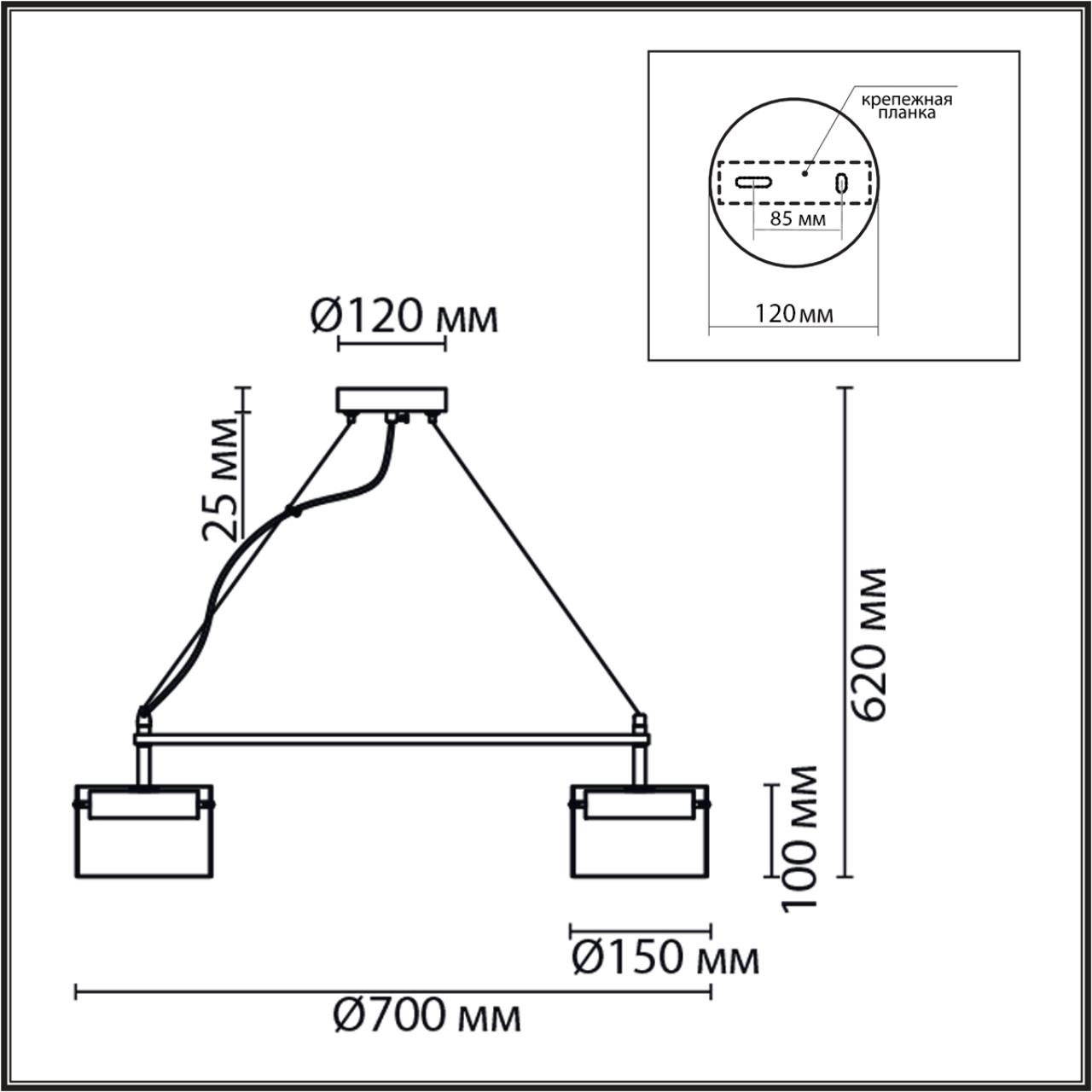 8232/6 COMFI LN26 230 черный/прозрачный, металл/стекло Светильник подвесной LED GX70 6*10W 220V NATALINA — изображение 2