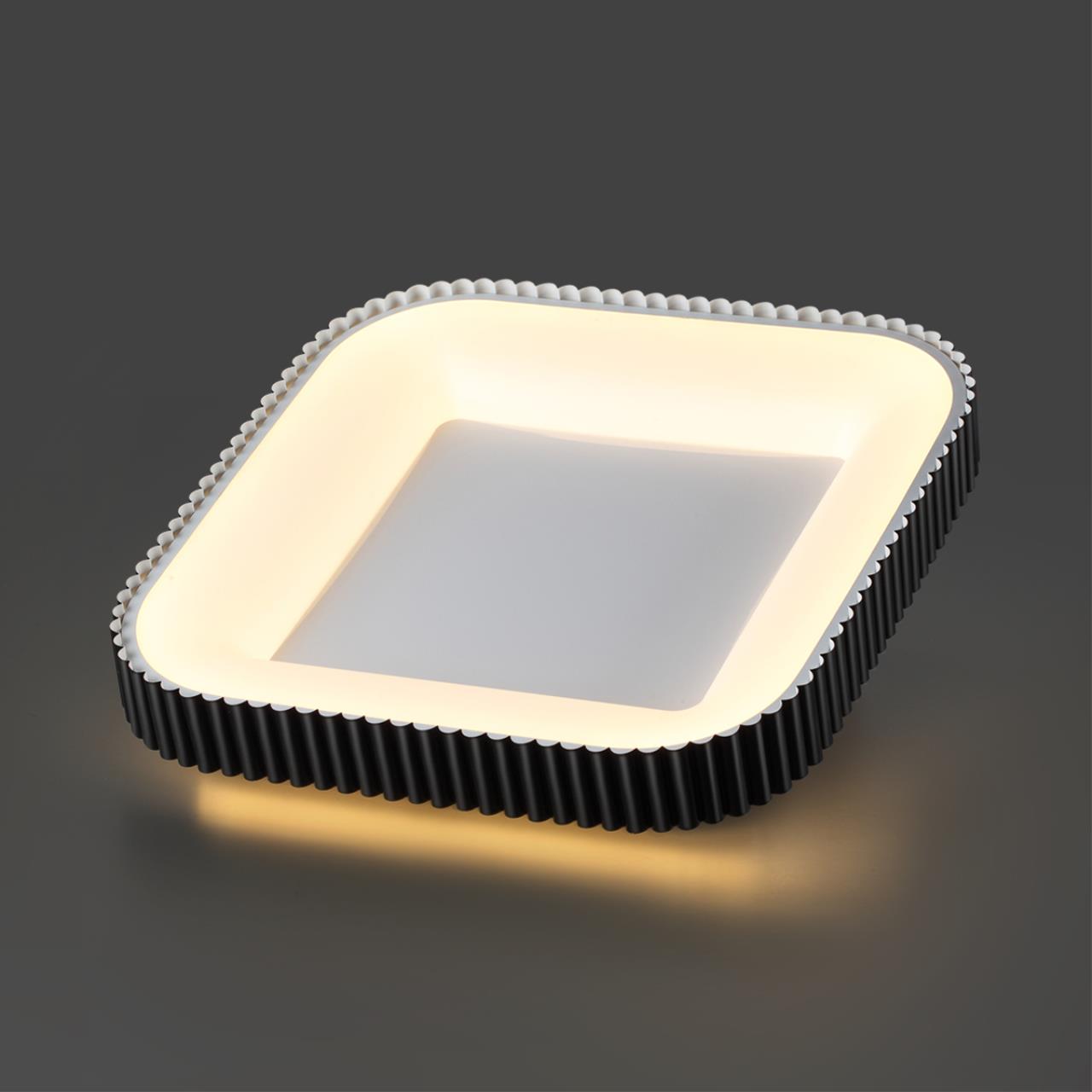 7768/56L AVRA LED SN 578 Светильник металл/белый/черный LED (56Вт+14Вт) 3000-6000K 500х500 IP43 пульт ДУ+подсветка SHARMEL — изображение 2