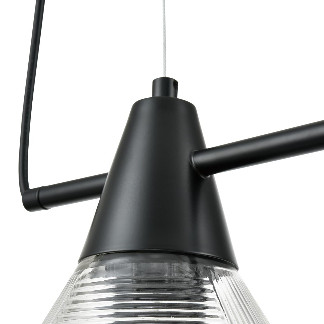 6595/4A MODERNI LN26 217 черный/прозрачный, металл/стекло Подвес E27 4*60W 220V CORNE — изображение 2