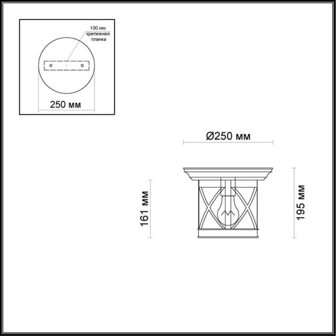 4045/1C NATURE ODL18 701 черный/зол.патина Уличный потолочный светильник IP44 E27 60W 220V SATION — изображение 3