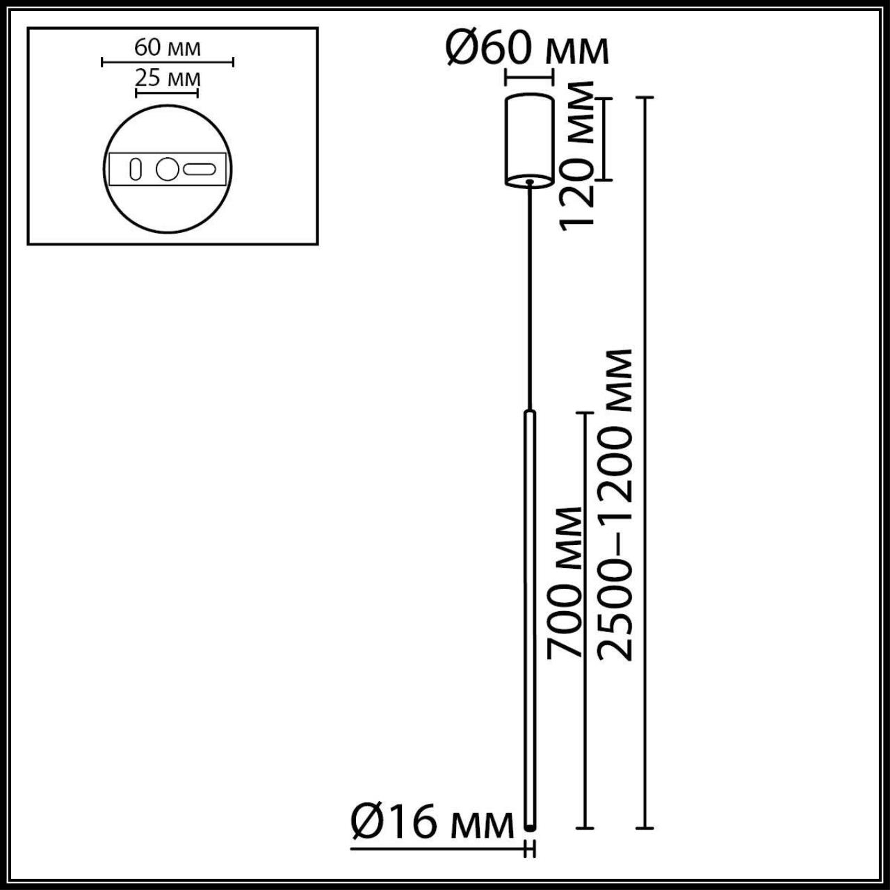 7103/4L HIGHTECH ODL26 269 Подвесной светильник черный/металл IP20 LED 4W 250Лм 3000K 30° 220V MILLY — изображение 2