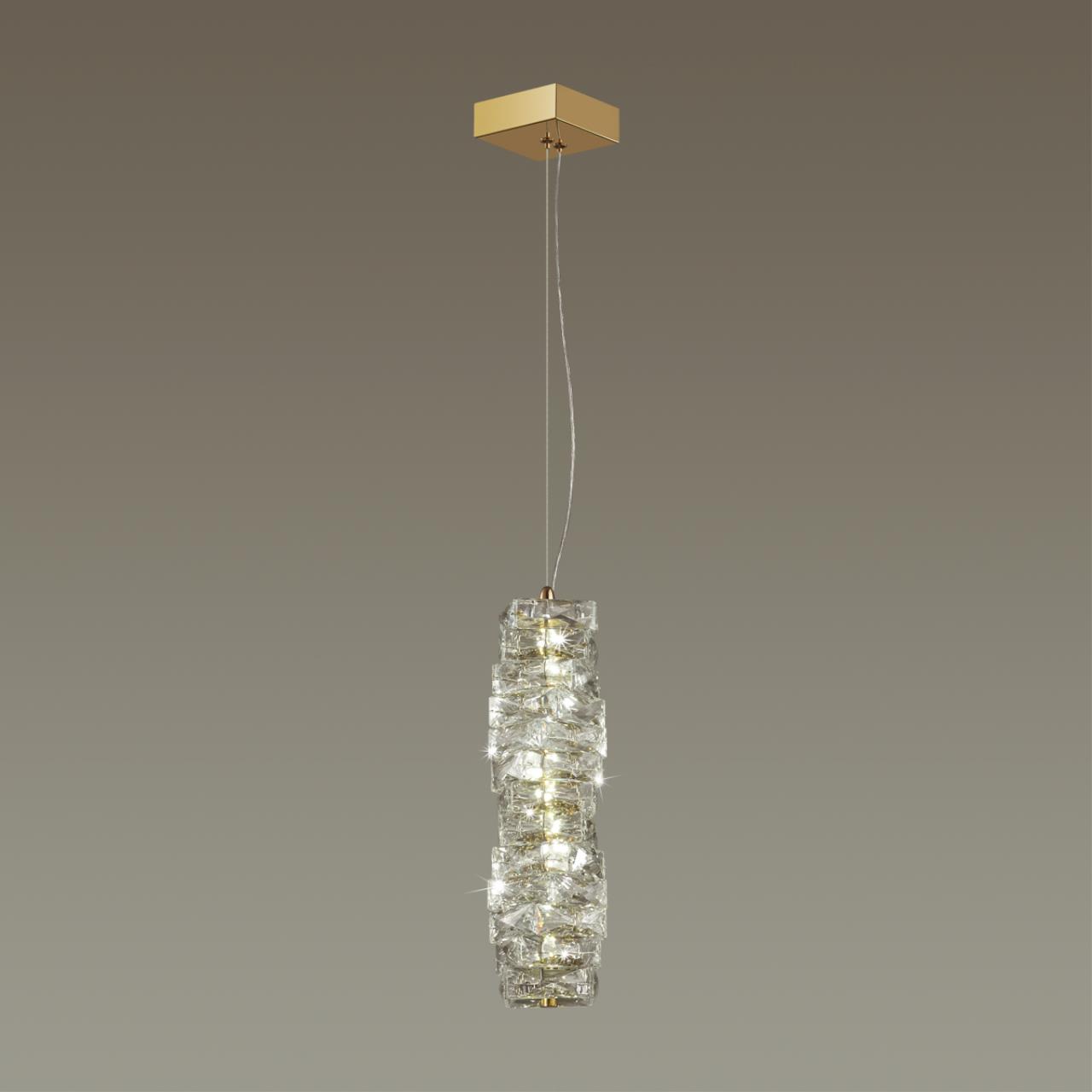 4999/10L HALL ODL23 623 золотой/прозрачный/металл/хрусталь Подвес LED 10W 4000K STRAZA — изображение 4