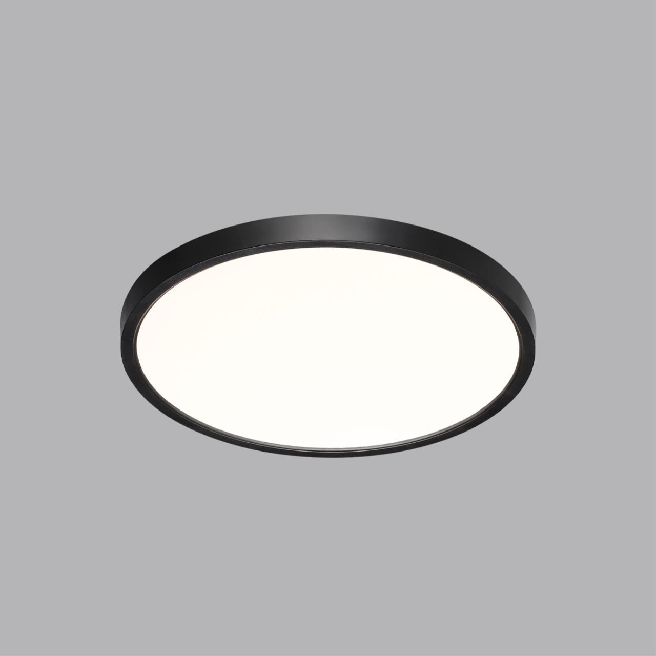 7660/24L MITRA LED SN 554 Светильник пластик/белый/черный LED 24Вт 3000/4000K D300 IP40 ALFA BLACK — изображение 5