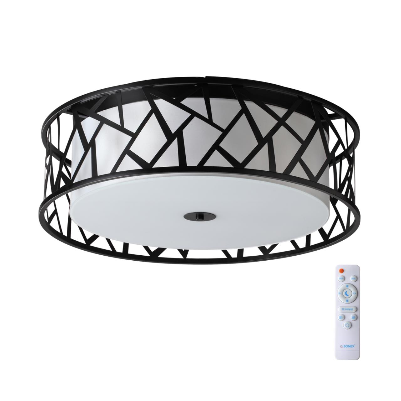 7700/60L AVRA LED SN 596 Светильник металл/ткань/стекло/белый/черный LED 60Вт 3000-6000K D600 IP20 пульт ДУ FABIANA