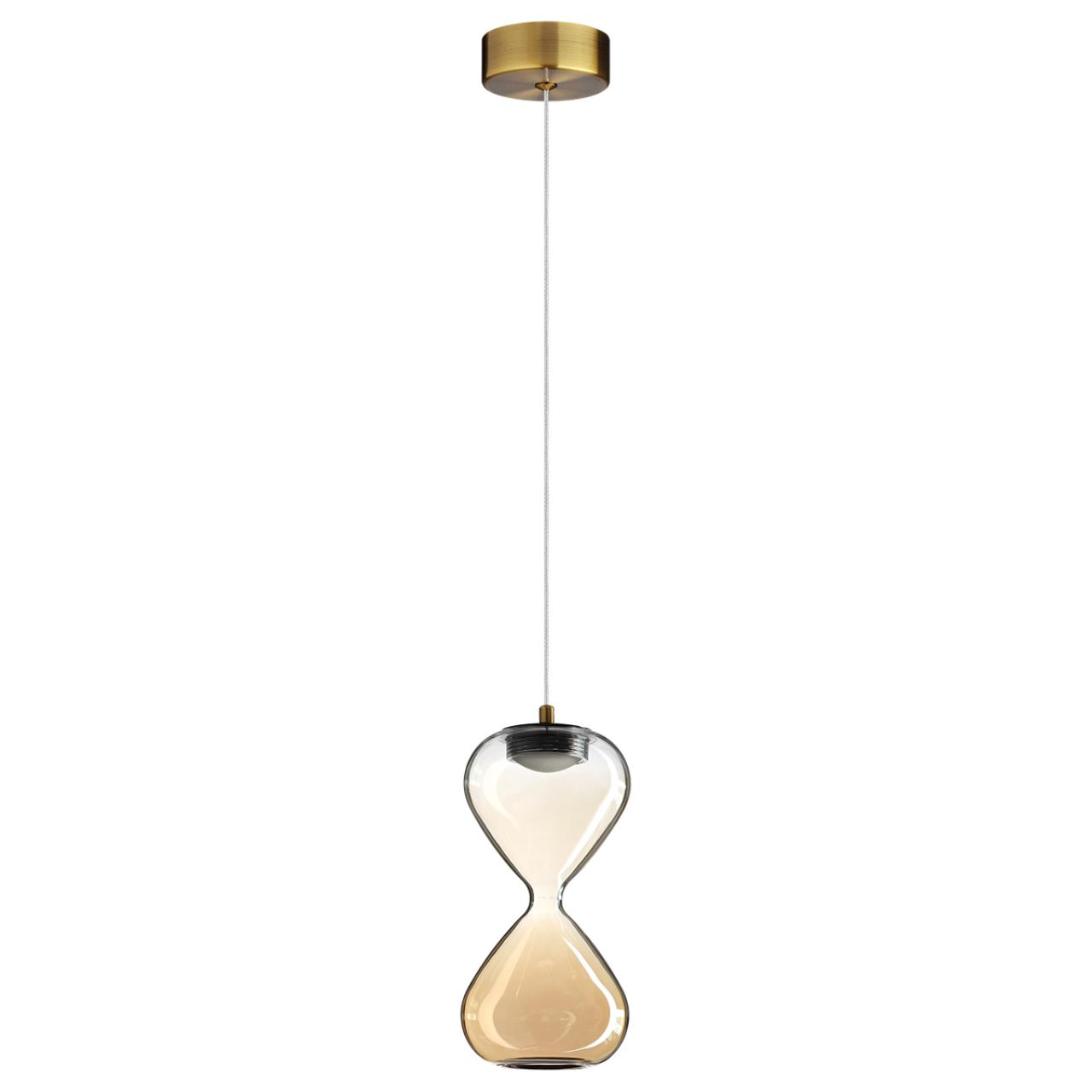 5093/4L PENDANT ODL25 357 античн.бронза/прозрачн./янтарный градиент/металл/стекло Подвес LED 4W 4000K 388Лм GLESSI