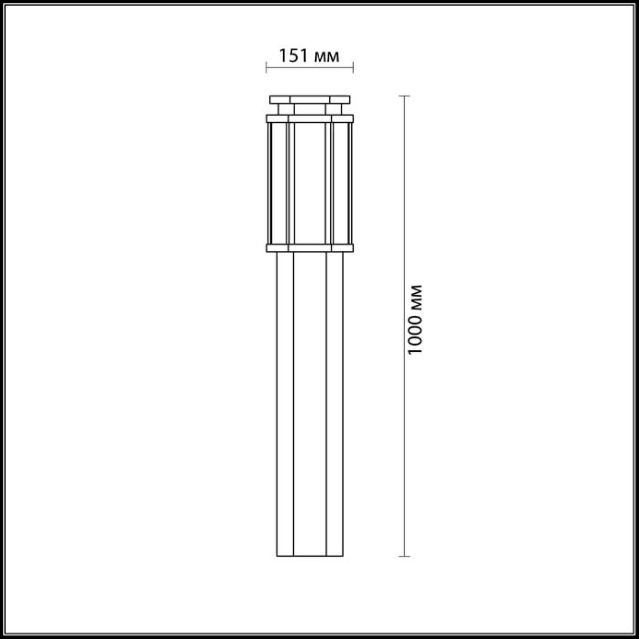 4048/1F NATURE ODL18 707 темно-серый/белый Уличный светильник, 100см IP44 E27 100W 220V GINO — изображение 2